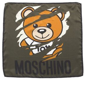 Moschino Teddy Bear Silk Square Scarf